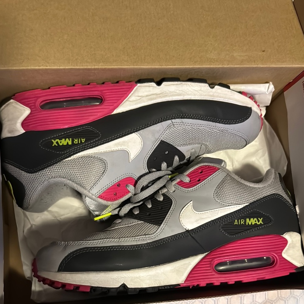 Nike Air Max Sneakers - Gray and Pink Accents